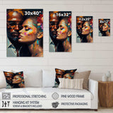 Loving Couple Kissing Floral Design IV