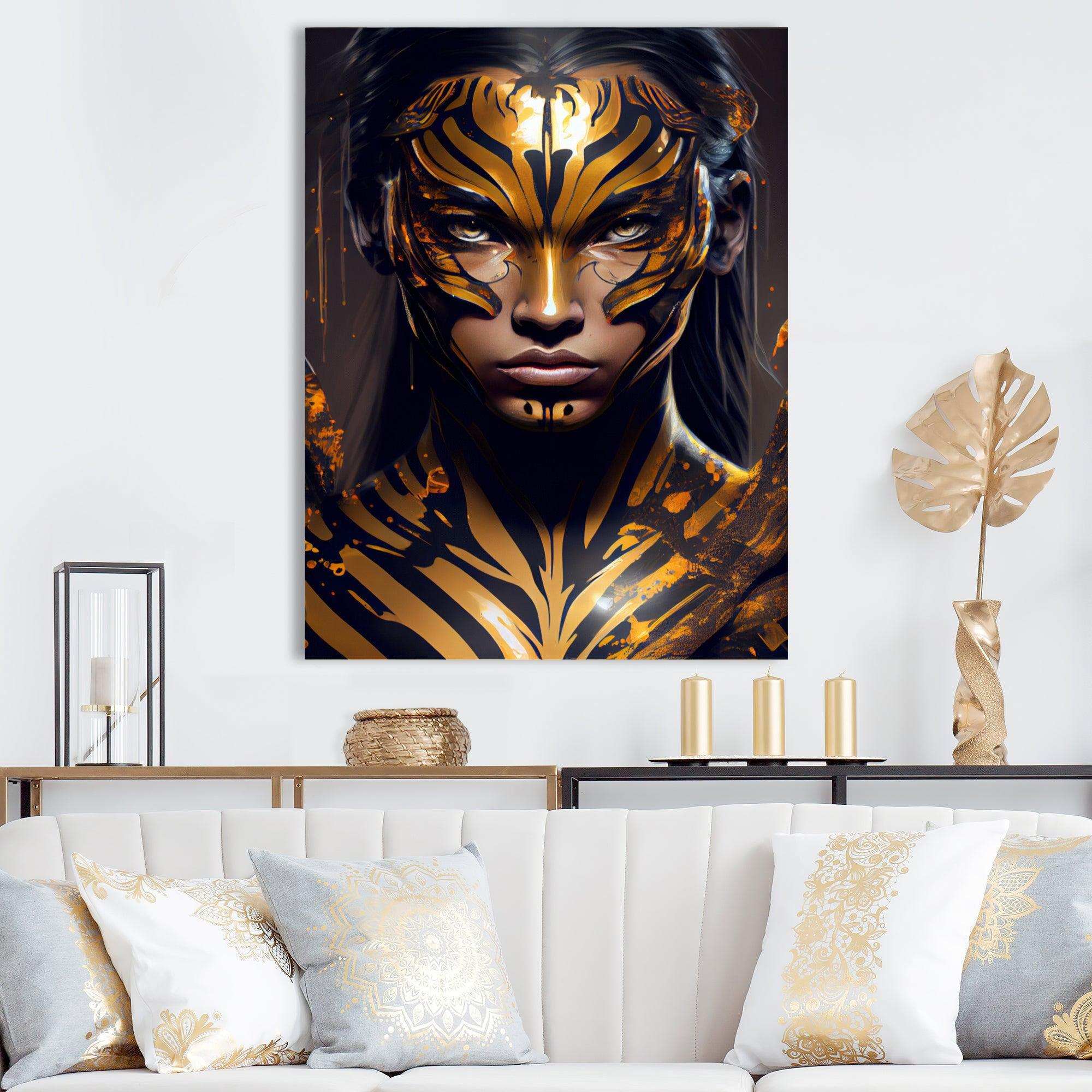 Black And Gold Tiger Woman VI