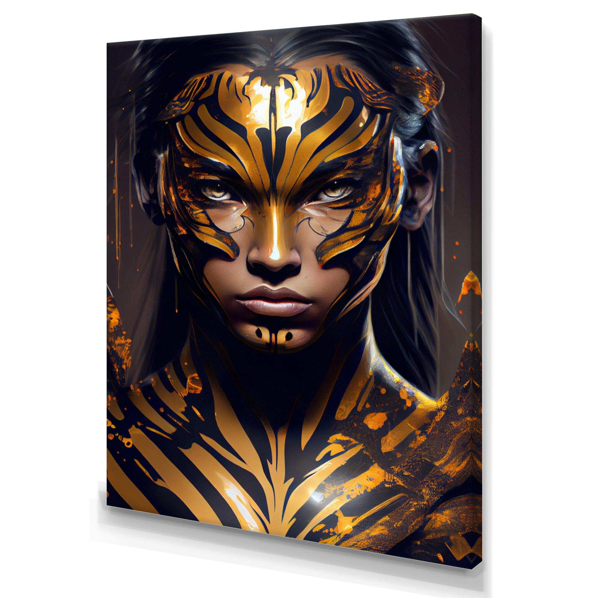 Black And Gold Tiger Woman VI