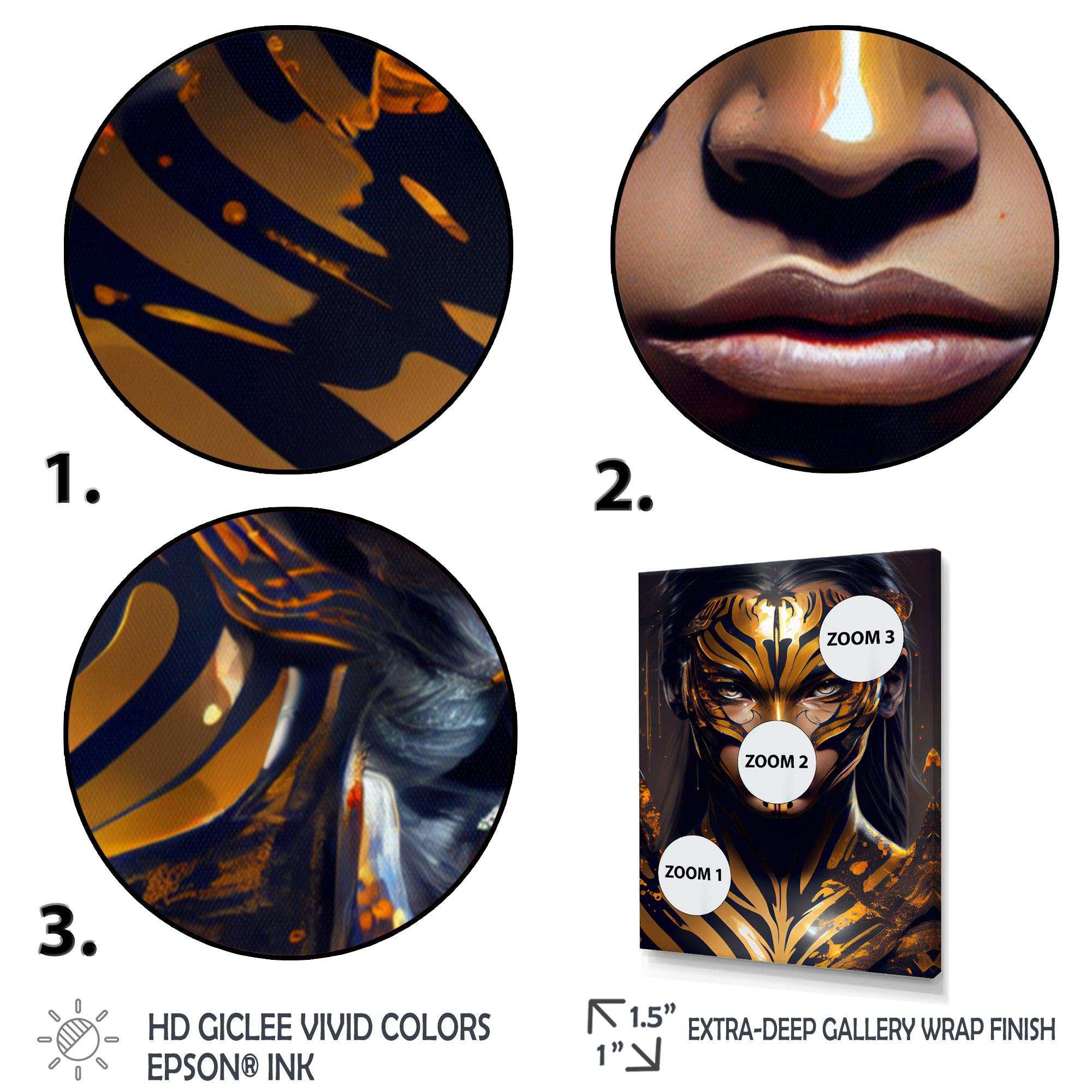 Black And Gold Tiger Woman VI