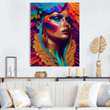Dynamic Feather Woman Portrait III