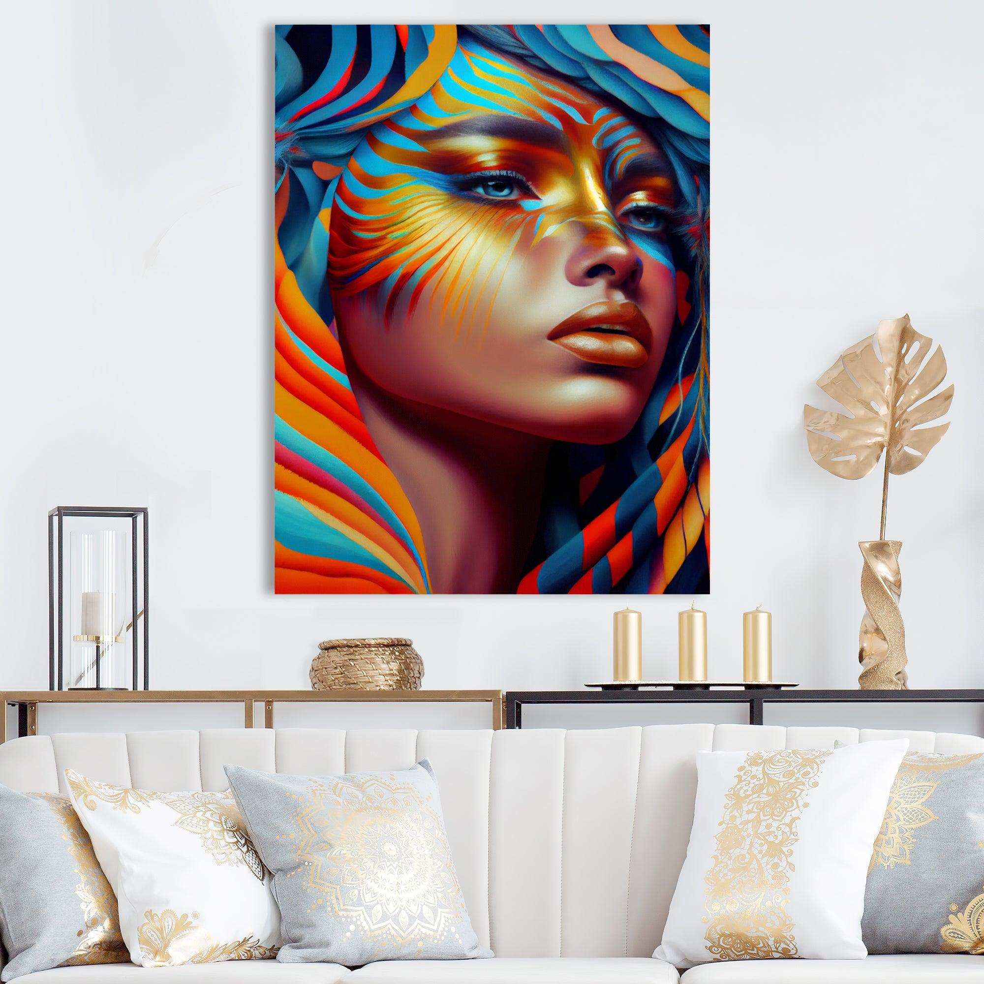 Dynamic Feather Woman Portrait V