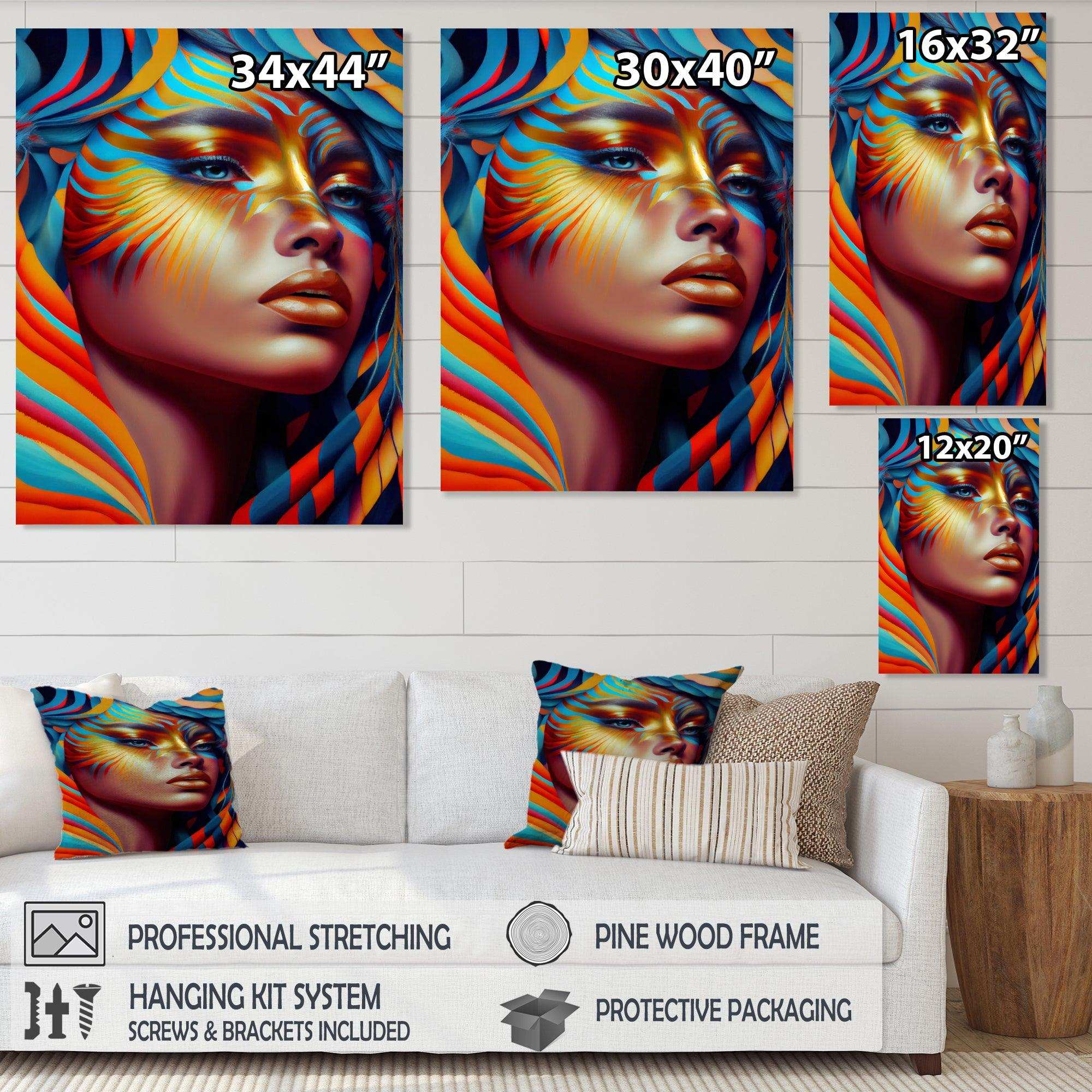 Dynamic Feather Woman Portrait V