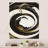 Black, Silver And Gold Blending Swirls VI - Modern Bedroom Wall Art