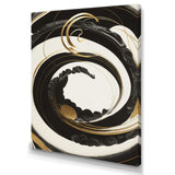 Black, Silver And Gold Blending Swirls VI - Modern Bedroom Wall Art