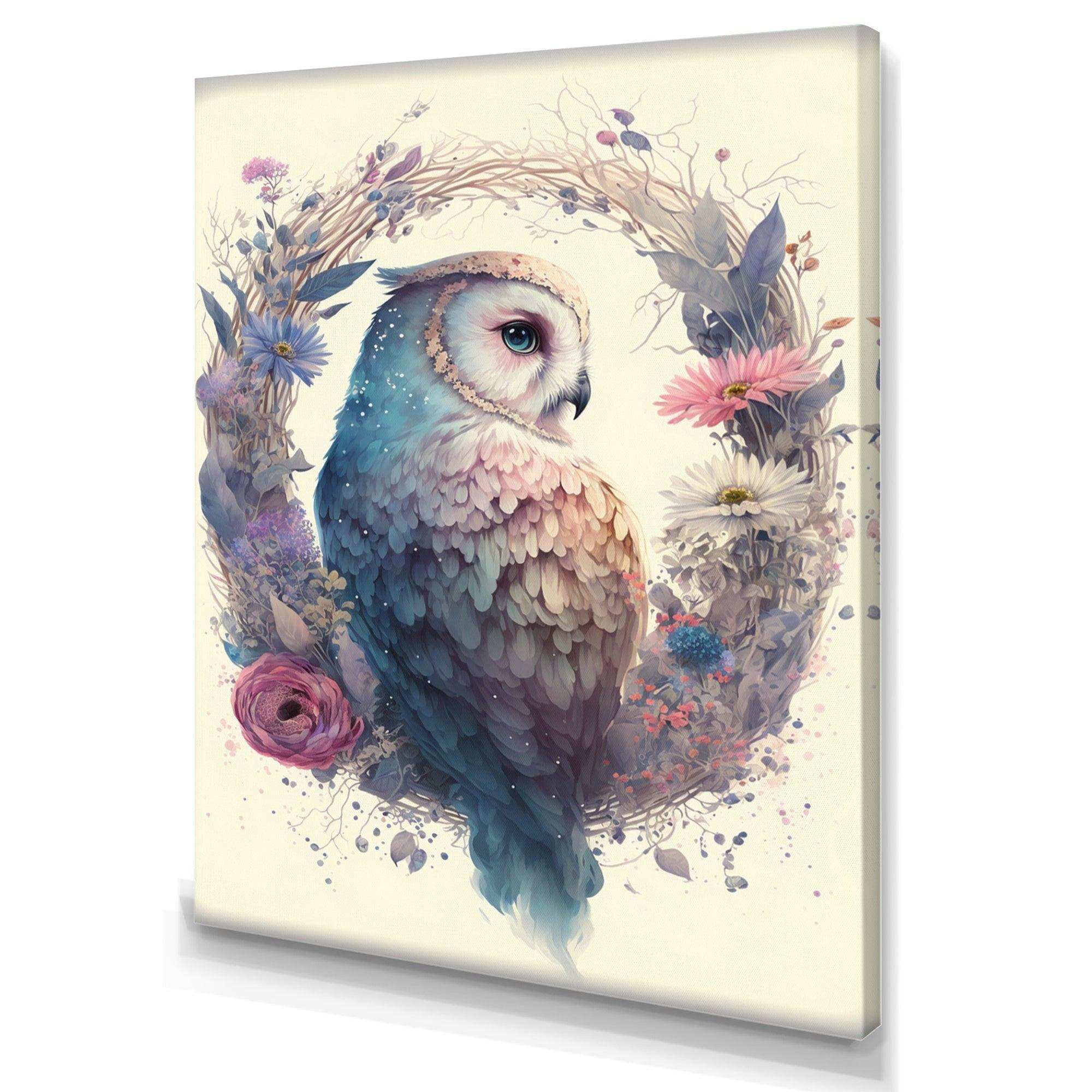 Cute Owls Floral Art III
