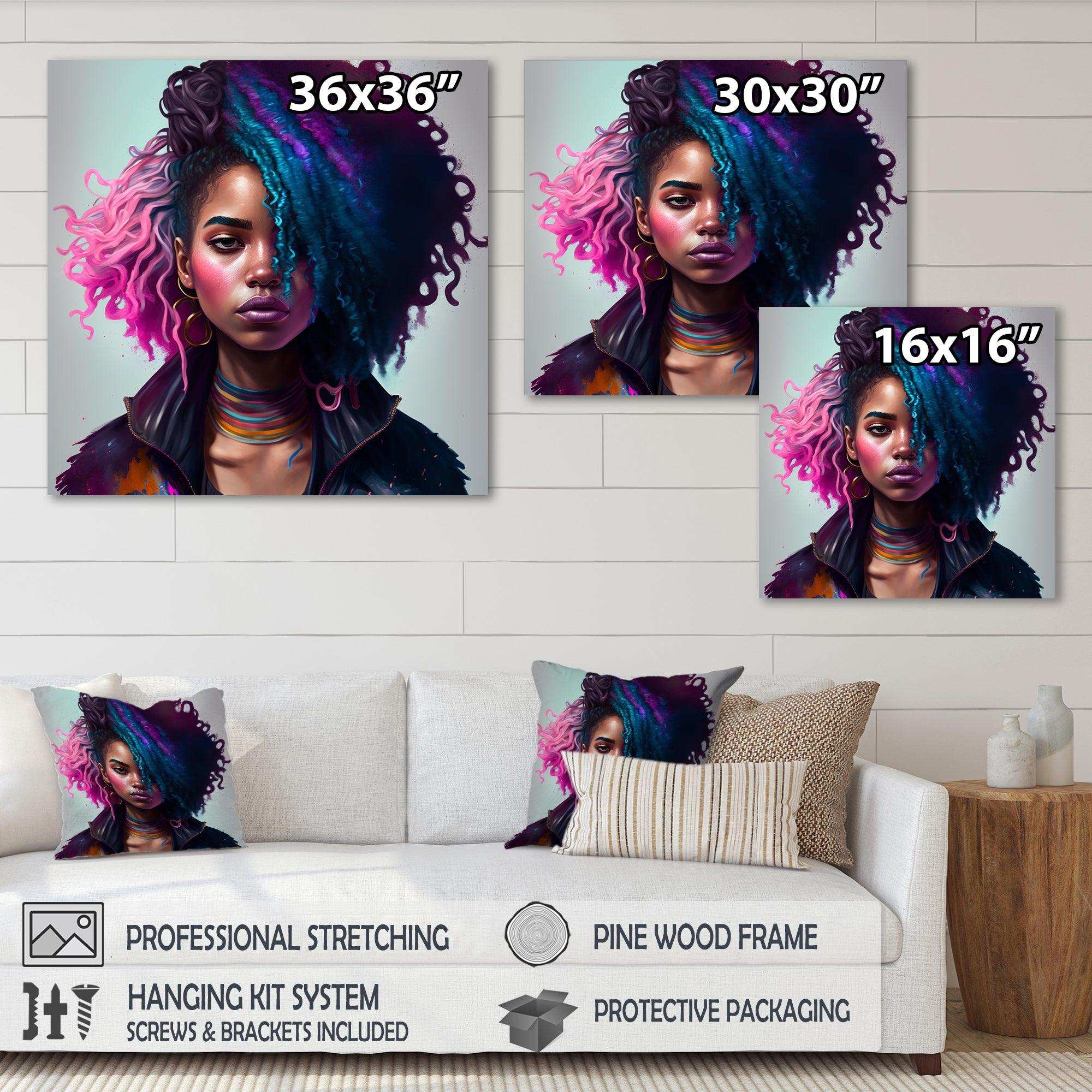Fashion Hip Hop Girl In Pink And Blue I
