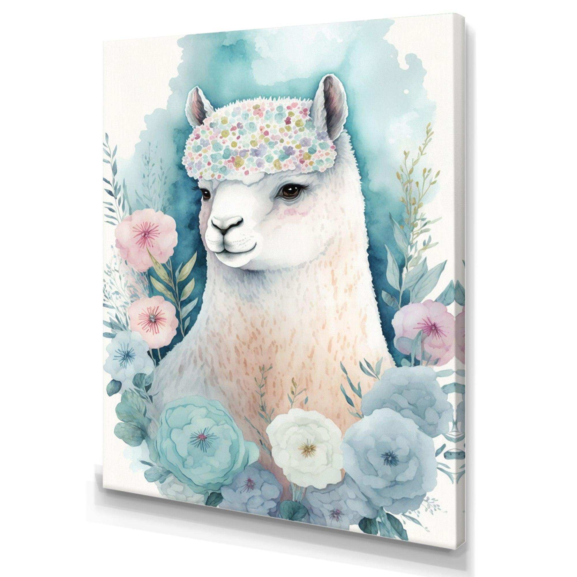 Flower Alpaca Watercolour I