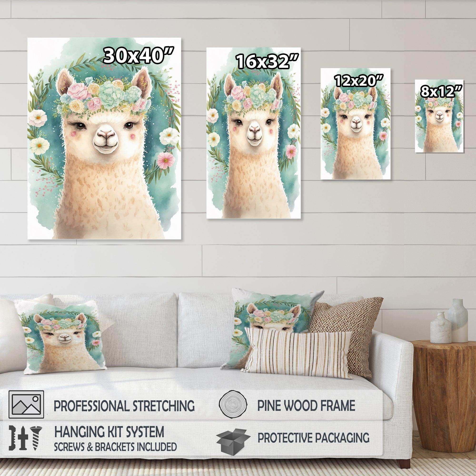 Flower Alpaca Watercolour III