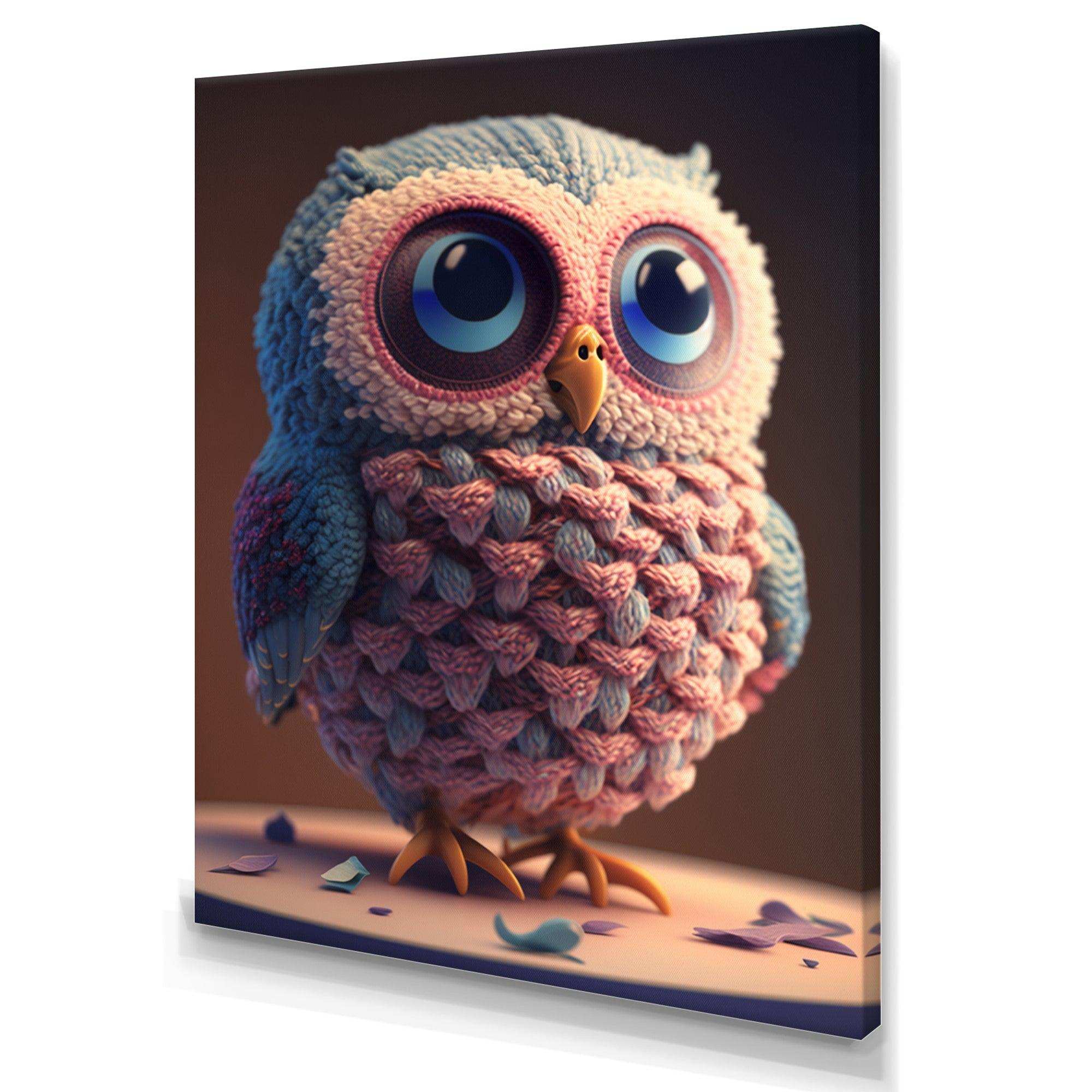 Cute Knitted Valentine Heart Owl III