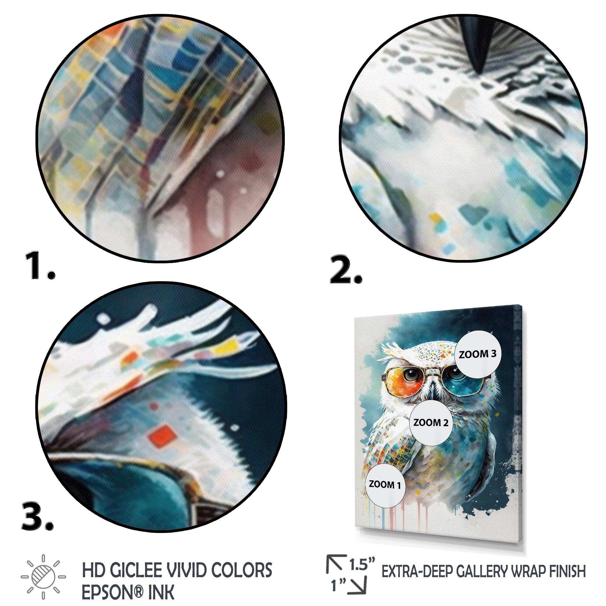 Cool White Owl With Funky Sunglasses II