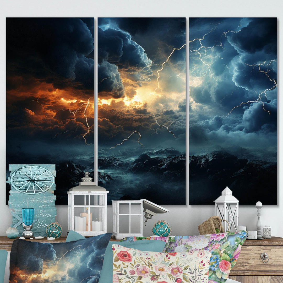 Lightning wall art