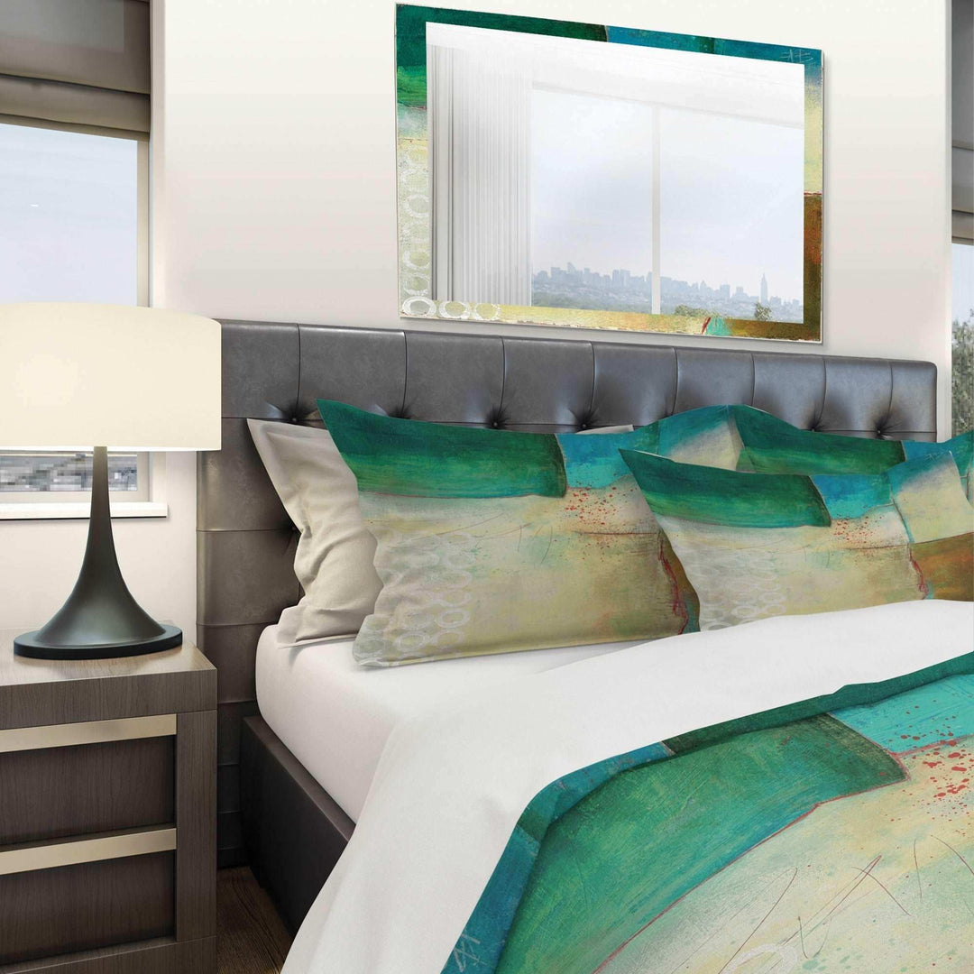 Abstract Impression of Watercolour Blue and Yellow - Geometric Duvet Cover Set