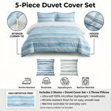 Coastal Bedding Set - Beach Shellfish Duvet Cover And Cushion Set