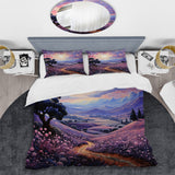 Vangogh Lavender Fields Pointillism I - Duvet Cover Set