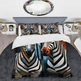 Black and White Zebra Patterns Dynamic I - Duvet Cover Set