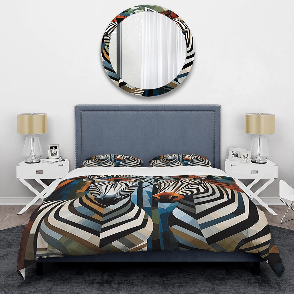 Black and White Zebra Patterns Dynamic I - Duvet Cover Set