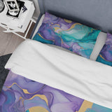 Turquoise and Purple Liquid Art II - Duvet Cover Set