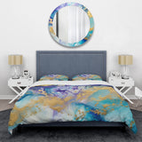 Turquoise and Purple Liquid Art IV - Duvet Cover Set
