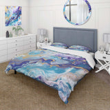 Turquoise and Purple Liquid Art V - Duvet Cover Set