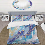 Turquoise and Purple Liquid Art V - Duvet Cover Set