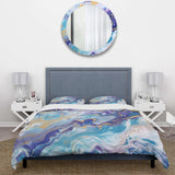 Turquoise and Purple Liquid Art V - Duvet Cover Set