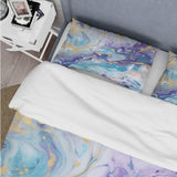 Turquoise and Purple Liquid Art V - Duvet Cover Set