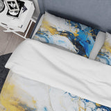 Blue and Gold Luxury Abstract Fluid Art IV - Duvet Cover Set