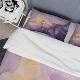 Purple and Gold Marble Ink Clouds I - Duvet Cover Set