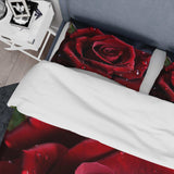 Red Rose with Raindrops I - Duvet Cover Set