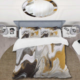 Gold and Black Marble Waves III - Duvet Cover Set