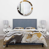 Gold and Black Marble Waves III - Duvet Cover Set