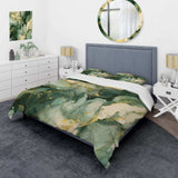 Green Luxury Abstract Fluid Art I - Duvet Cover Set