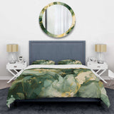 Green Luxury Abstract Fluid Art I - Duvet Cover Set