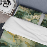 Green Luxury Abstract Fluid Art I - Duvet Cover Set