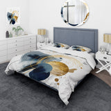 Landscape of Dark Blue and Gold Strokes III - Duvet Cover Set