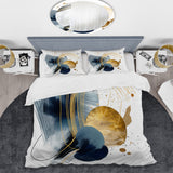 Landscape of Dark Blue and Gold Strokes III - Duvet Cover Set