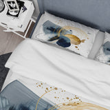 Landscape of Dark Blue and Gold Strokes III - Duvet Cover Set