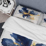 Dark Blue and Gold Strokes I - Duvet Cover Set