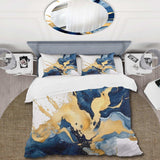 Dark Blue and Gold Strokes II - Duvet Cover Set