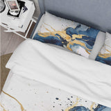 Dark Blue and Gold Strokes II - Duvet Cover Set