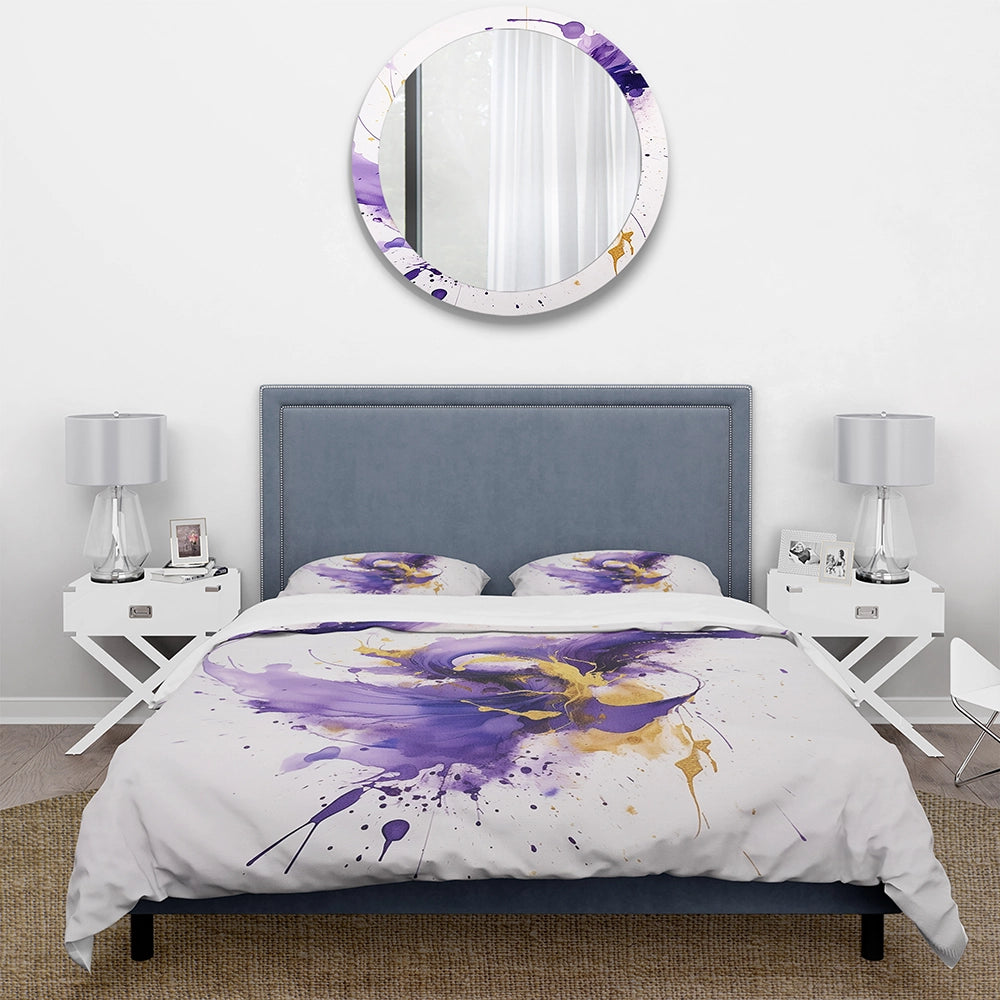 Purple and Gold Splash - Duvet Cover Set