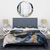 Dark Blue and Gold Strokes XII - Duvet Cover Set