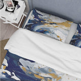 Dark Blue and Gold Strokes XXIII - Duvet Cover Set