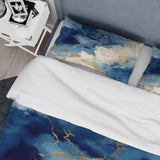 Blue and Gold Marble Clouds X - Duvet Cover Set