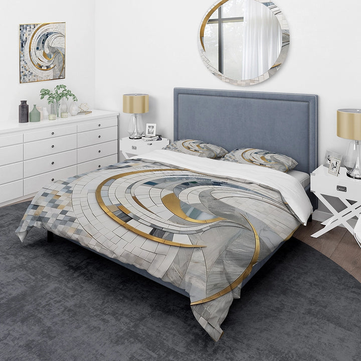 Grey and Yellow Mosaic II - Duvet Cover Set