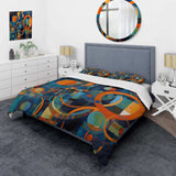 Orange Blue Geometry Unleashed II - Duvet Cover Set