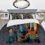 Orange Blue Geometry Unleashed II - Duvet Cover Set