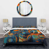 Orange Blue Geometry Unleashed II - Duvet Cover Set