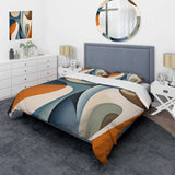 Blue Orange Symmetrical Visions - Duvet Cover Set